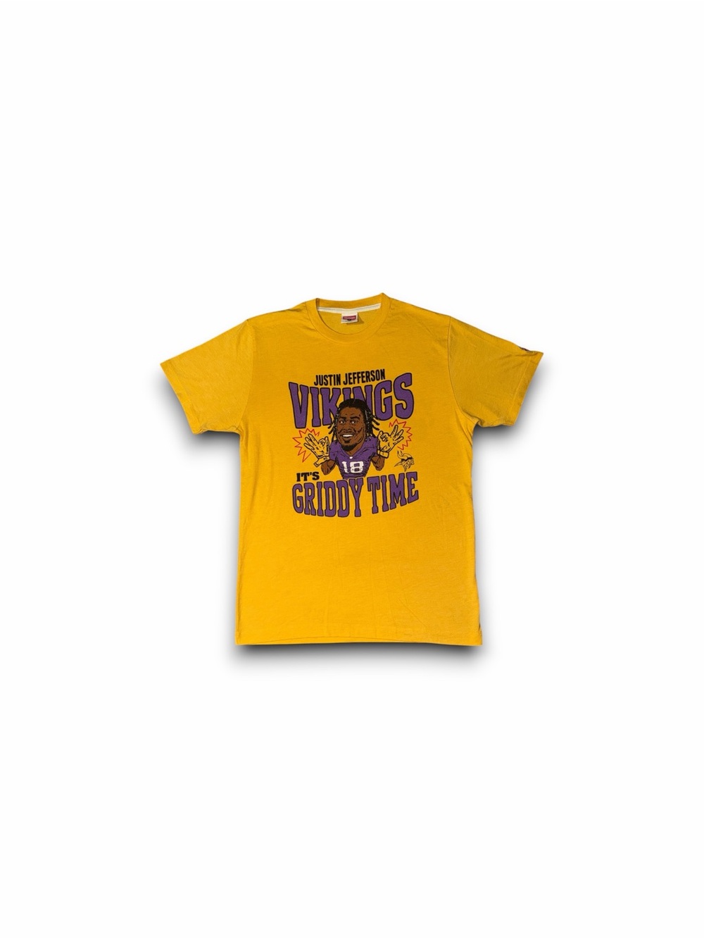 Minnesota Vikings Justin Jefferson Griddy time NFL Homage t-shirt yellow mens sm